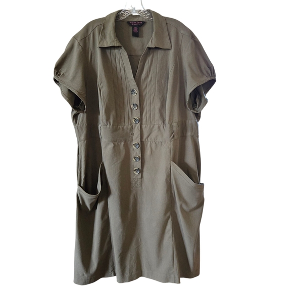 PLUS SIZE*****Robbie Bee Olive Midi Dress - Picture 1 of 11